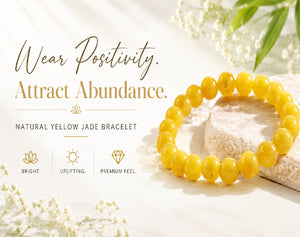 Natural Yellow Jade Crystal Beads Bracelet