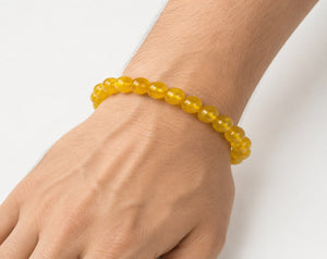 Natural Yellow Jade Crystal Beads Bracelet