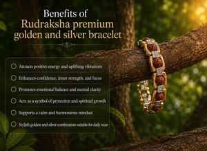 Rudraksha Bracelet with Golden and Silver Accent Beads