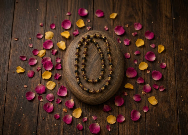 Rudraksh + Karungali Mala (Golden Finish)