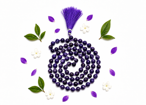 Charoite Mala Crystal Beads Spiritual Necklace