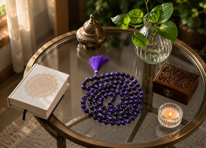 Charoite Mala Crystal Beads Spiritual Necklace