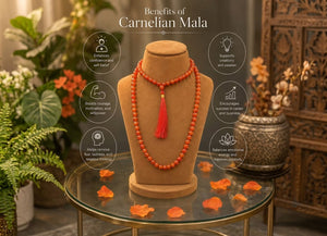 Carnelian Mala | Natural Crystal Beads Spiritual Necklace