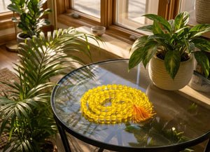 Yellow Jade Mala –‘’Attract Positivity, Wisdom & Prosperity