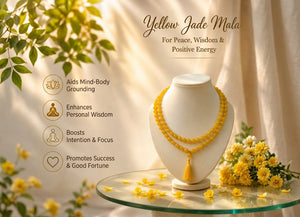 Yellow Jade Mala –‘’Attract Positivity, Wisdom & Prosperity