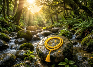 Yellow Jade Mala –‘’Attract Positivity, Wisdom & Prosperity