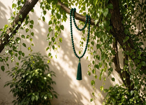 Green Jade Crystal Beads Mala Spiritual Necklace
