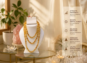 Citrine Crystal Beads Mala Spiritual Necklace