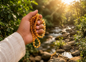 Citrine Crystal Beads Mala Spiritual Necklace