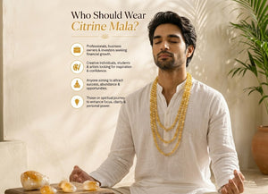 Citrine Crystal Beads Mala Spiritual Necklace