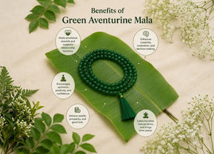 Green Aventurine Crystal Beads Spiritual Mala Necklace