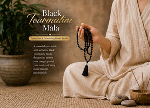 Black Tourmaline Mala (Protection & Grounding Power Beads)