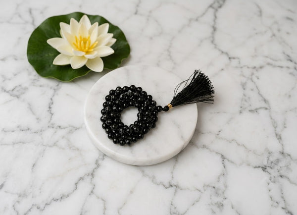 Black Obsidian Mala – Protection • Grounding • Energy Shield