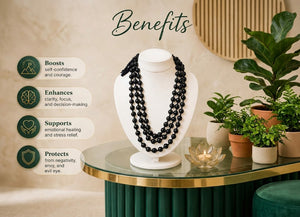 Black Obsidian Mala – Protection • Grounding • Energy Shield