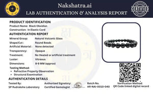 Black Obsidian Crystal Beads Bracelet