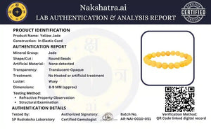 Natural Yellow Jade Crystal Beads Bracelet