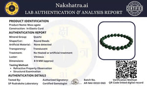 Moss Agate Bracelet –Natural Crystal Beads for Growth, Prosperity & Positive Energy