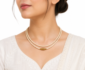 Double Round Tulsi Kanthi Mala 32 Inch