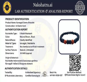 Karungali Rudra Sangam | Damru Bracelet & Silver Capping Karungali Rudraksha Mala
