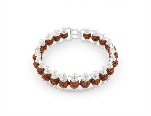 RUDRAKSHA SILVER PLATE BRACELET