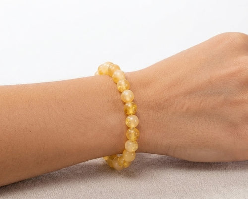 Yellow Calcite Crystal Beads Bracelet