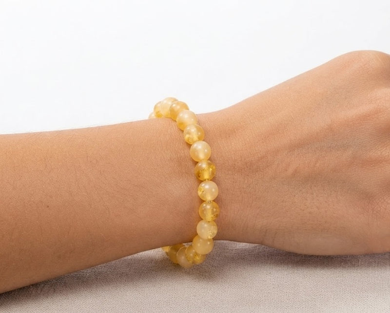 Yellow Calcite Crystal Beads Bracelet