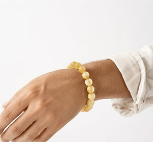 Yellow Calcite Crystal Beads Bracelet