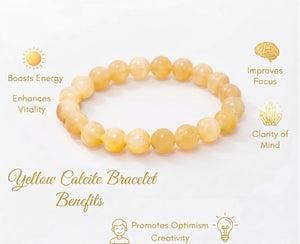 Yellow Calcite Crystal Beads Bracelet
