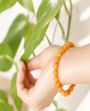 Confidence & Creative Energy Crystal Duo – Orange Aventurine Bracelet & Mala