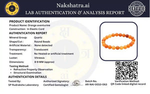 Orange Aventurine Crystal Beads Bracelet for Confidence & Positive Energy