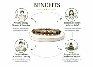 Smoky Quartz Crystal Beads Bracelet– Strength & Stability
