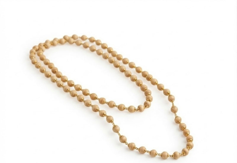Tulsi Beads Mala with Golden Capping