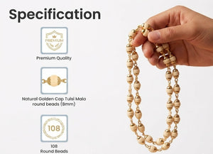 Tulsi Beads Mala with Golden Capping