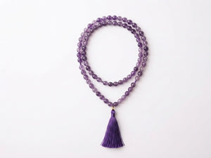 Amethyst Crystal Beads Mala Spiritual Necklace