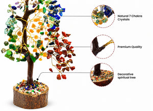 7 Chakra Crystal Tree – 300 Beads for Vastu Healing & Positive Energy Decor
