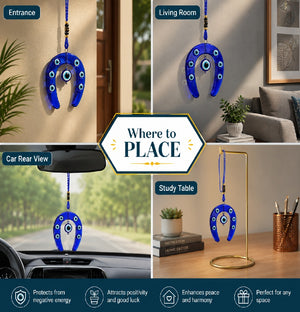 Nazar Suraksha Duo | Magnetic Owl & Big Horse Evil Eye Hanging
