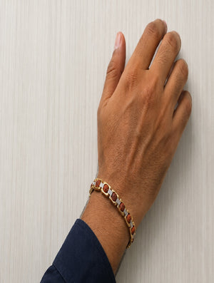 Divine Protection & Positive Energy Combo – Premium Golden & Silver Rudraksha Bracelet & Om Rudraksha Mala