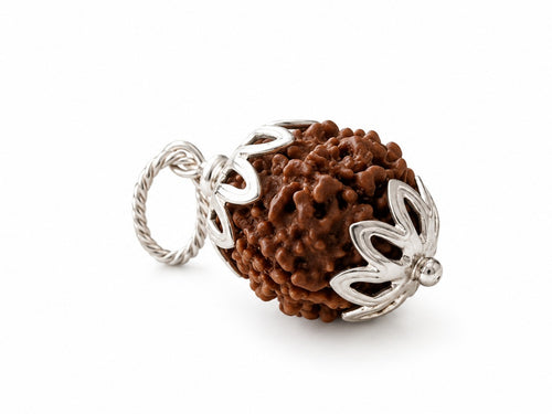 3 Mukhi Nepali Rudraksha with Silver Capping