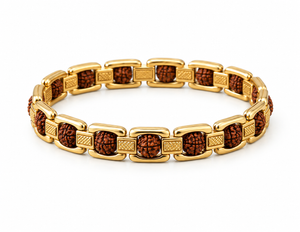 RUDRAKSHA PREMIUM GOLDEN BRACELET