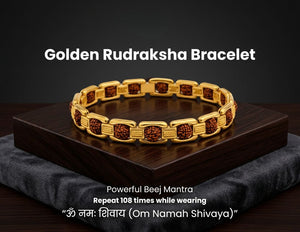 RUDRAKSHA PREMIUM GOLDEN BRACELET