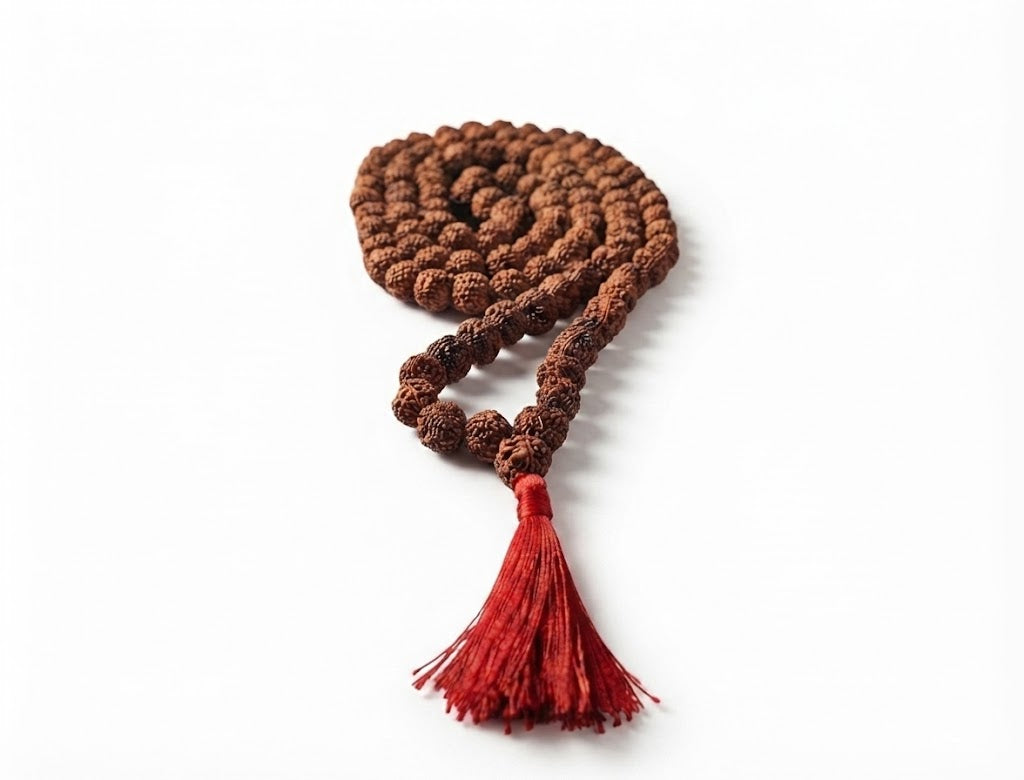 Natural 5 Mukhi Nepali Rudraksha Mala 108 Beads Spiritual Necklace