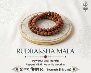 Natural 5 Mukhi Nepali Rudraksha Mala 108 Beads Spiritual Necklace