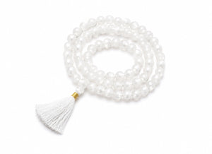 Selenite Crystal Beads Mala Spiritual Necklace