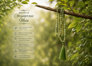 Chrysoprase Crystal Beads Mala Spiritual Necklace