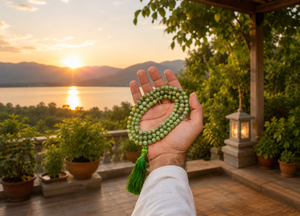 Chrysoprase Crystal Beads Mala Spiritual Necklace