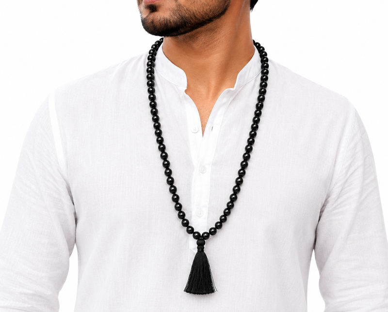Shungite Mala Crystal Beads Spiritual Necklace