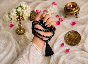 Shungite Mala Crystal Beads Spiritual Necklace