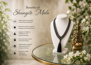 Shungite Mala Crystal Beads Spiritual Necklace