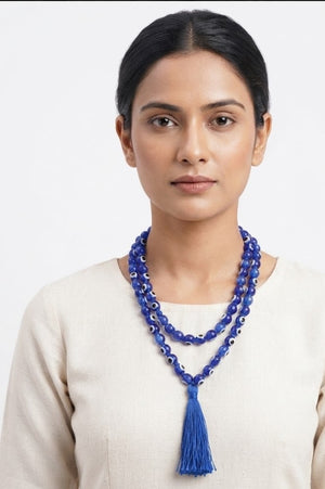 Nazar Protection Duo – Blue Evil Eye Mala & Bracelet