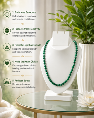 Malachite Crystal Beads Mala Spiritual Necklace